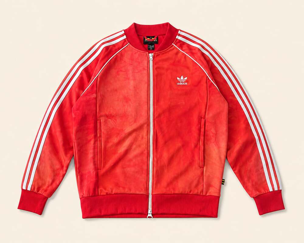 Adidas x Pharrell Williams HU Track Jacket Red Tie Dye Trefoil Zip Up Size L